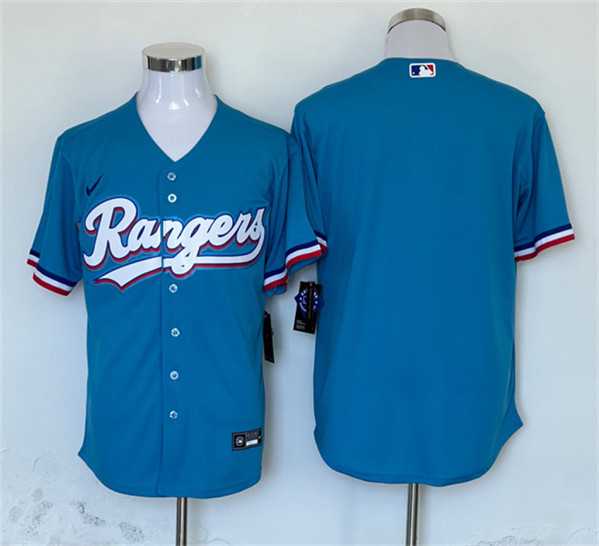 Men%27s Texas Rangers Blank Blue Cool Base Stitched Baseball Jersey->texas rangers->MLB Jersey